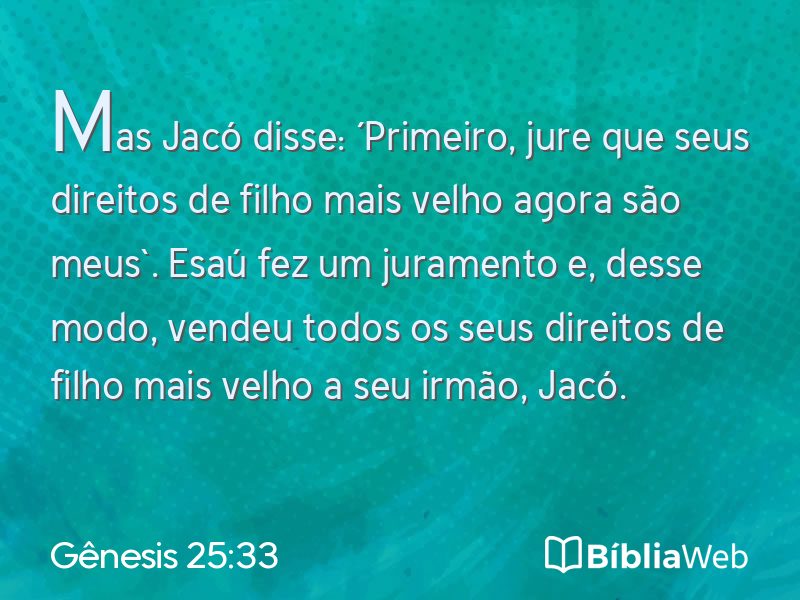 Gênesis 25:33 em imagem para compartilhar