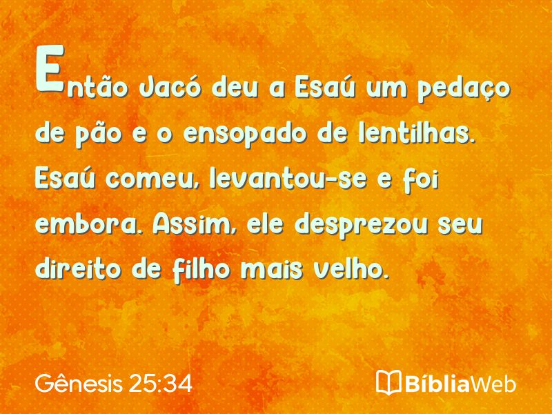 Gênesis 25:34 em imagem para compartilhar