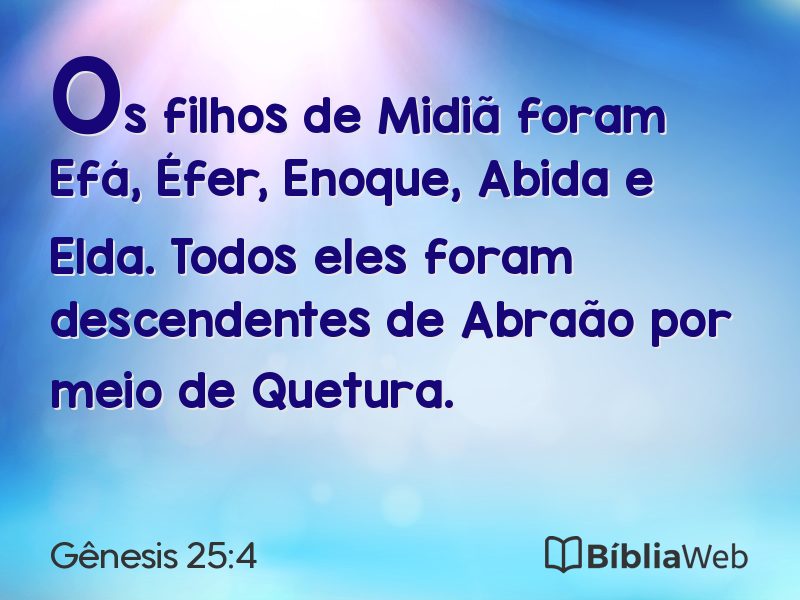 Gênesis 25:4 em imagem para compartilhar