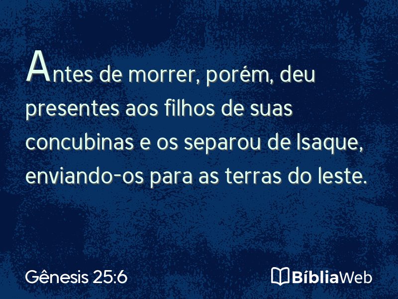 Gênesis 25:6 em imagem para compartilhar