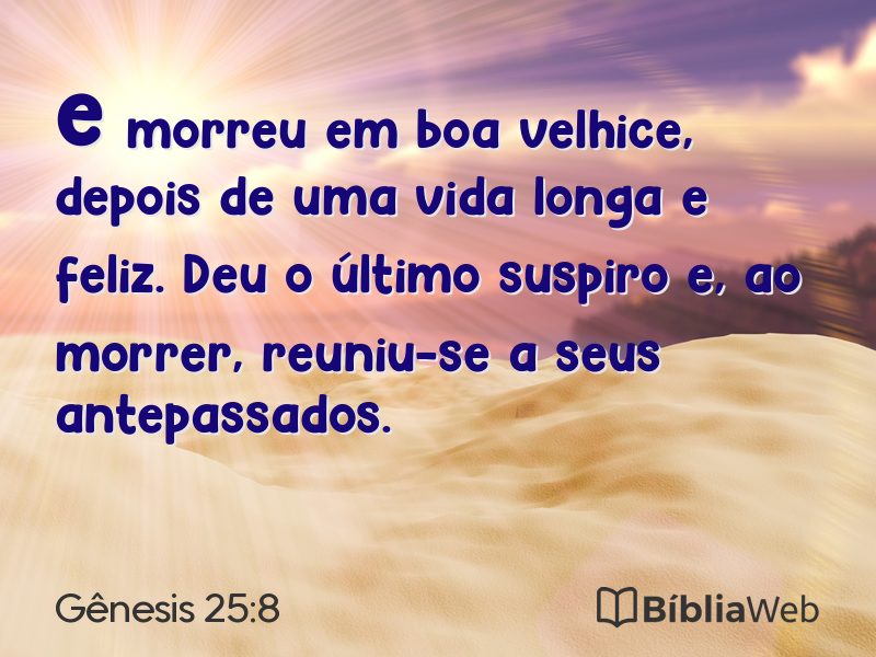 Gênesis 25:8 em imagem para compartilhar
