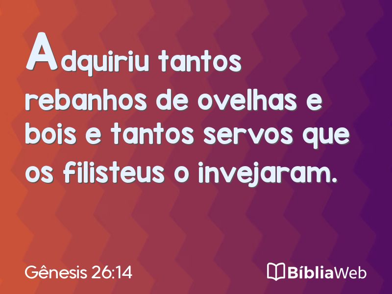 Gênesis 26:14 em imagem para compartilhar