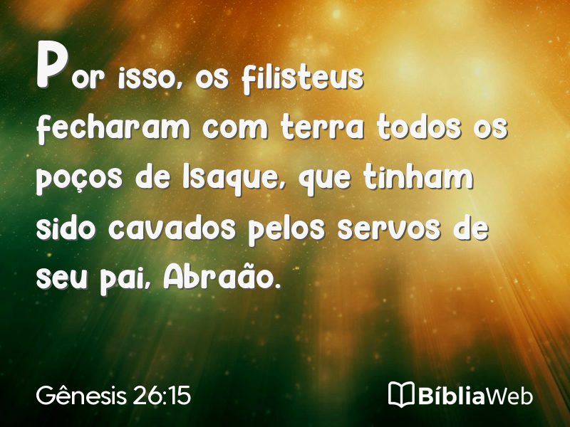 Gênesis 26:15 em imagem para compartilhar