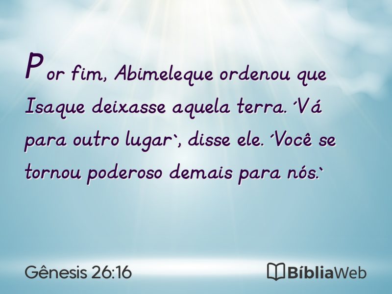 Gênesis 26:16 em imagem para compartilhar