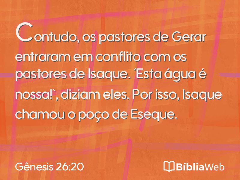 Gênesis 26:20 em imagem para compartilhar