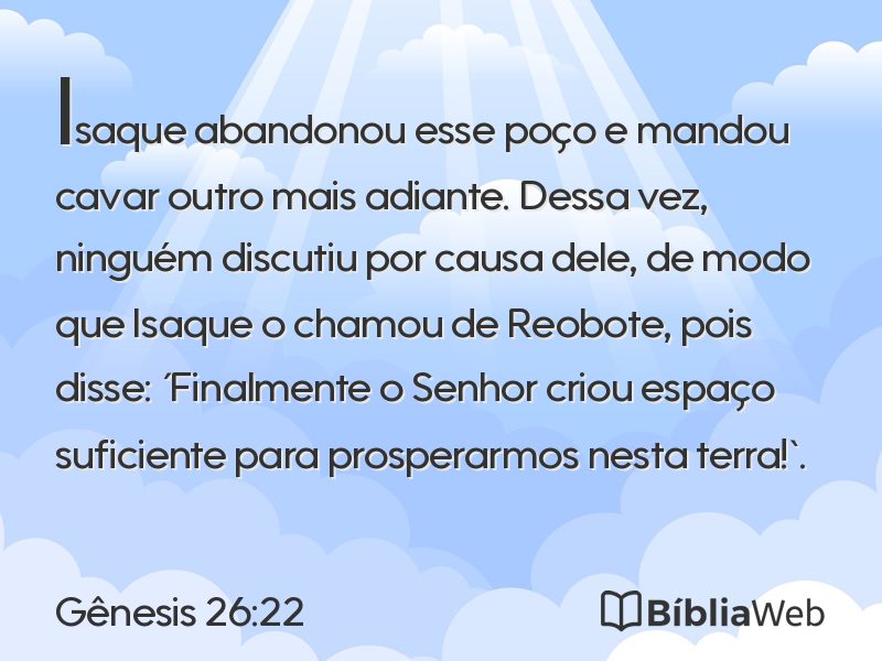 Gênesis 26:22 em imagem para compartilhar