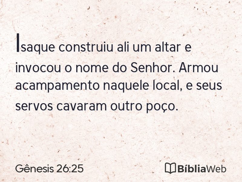 Gênesis 26:25 em imagem para compartilhar