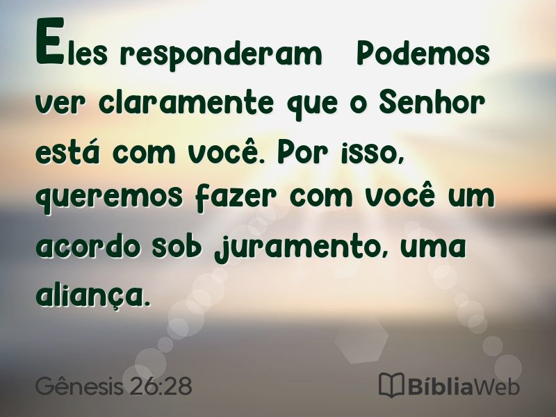 Gênesis 26:28 em imagem para compartilhar