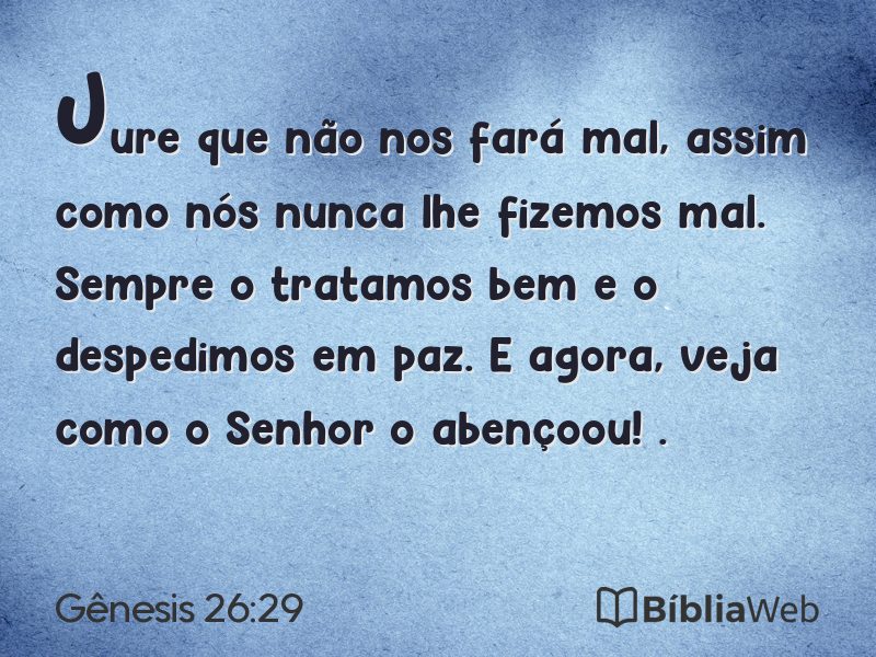 Gênesis 26:29 em imagem para compartilhar