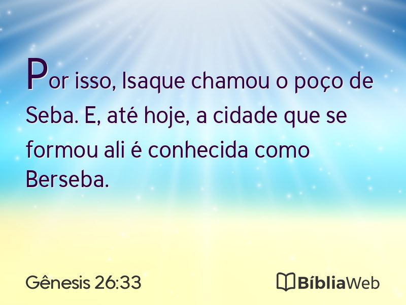 Gênesis 26:33 em imagem para compartilhar