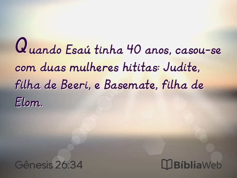 Gênesis 26:34 em imagem para compartilhar