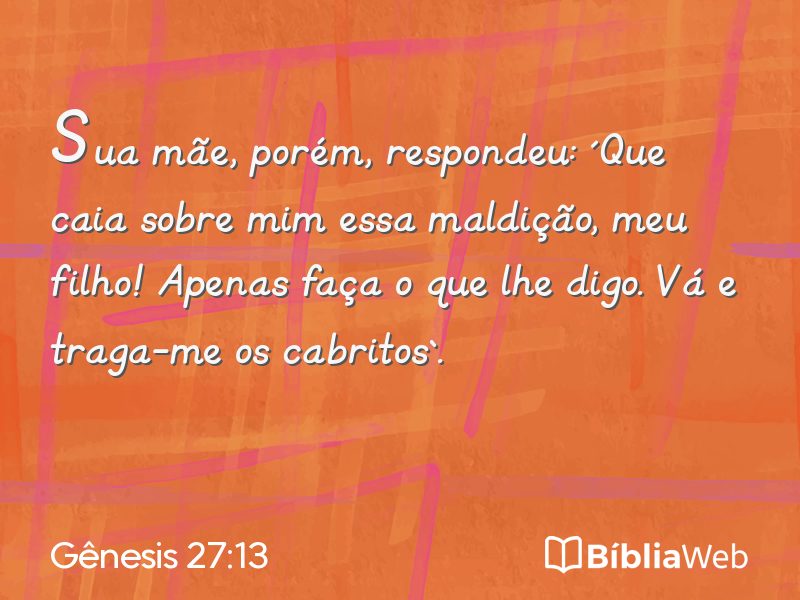 Gênesis 27:13 em imagem para compartilhar