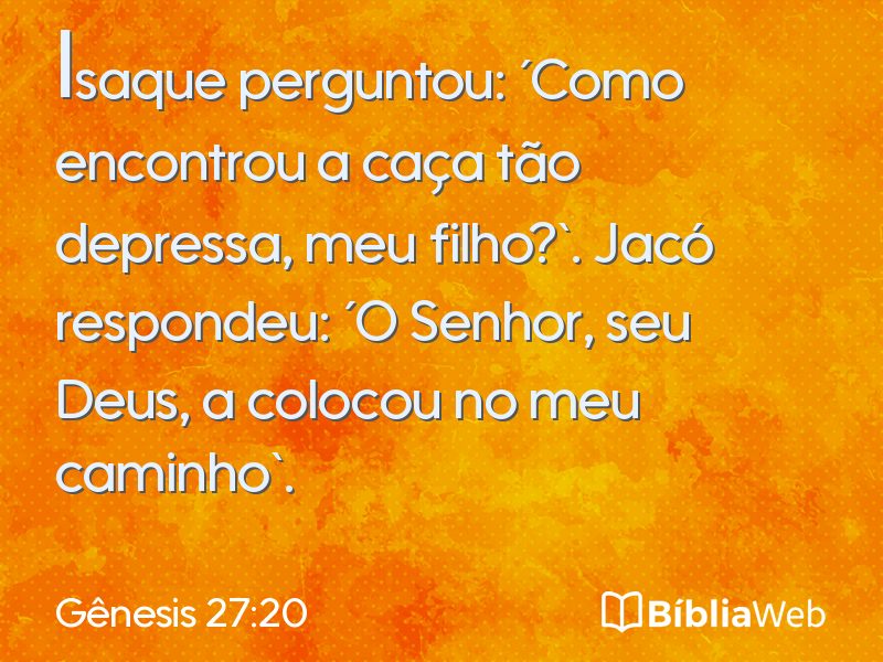 Gênesis 27:20 em imagem para compartilhar