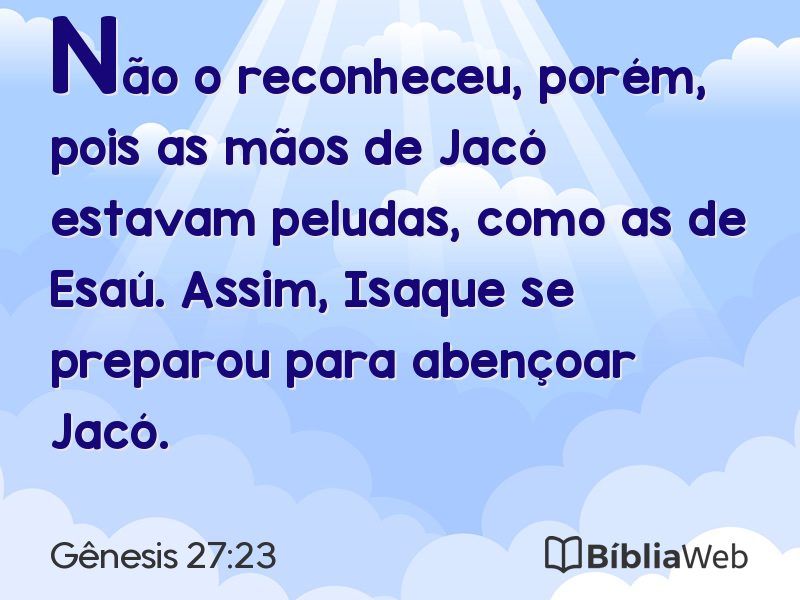 Gênesis 27:23 em imagem para compartilhar