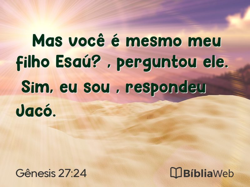 Gênesis 27:24 em imagem para compartilhar