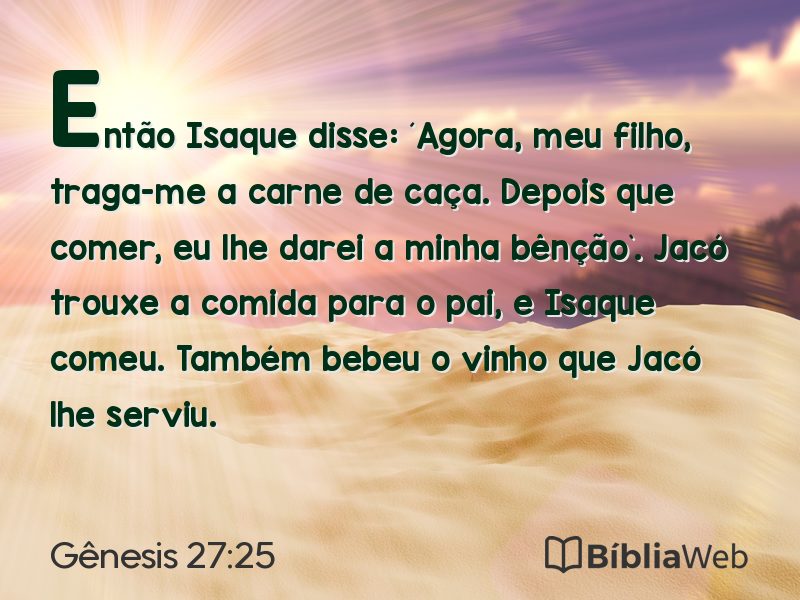 Gênesis 27:25 em imagem para compartilhar