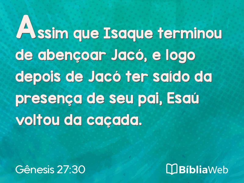Gênesis 27:30 em imagem para compartilhar