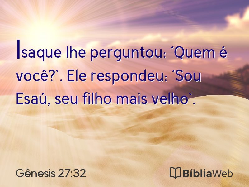 Gênesis 27:32 em imagem para compartilhar