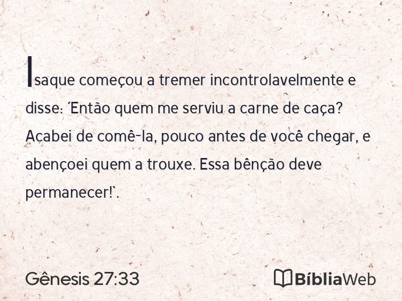 Gênesis 27:33 em imagem para compartilhar
