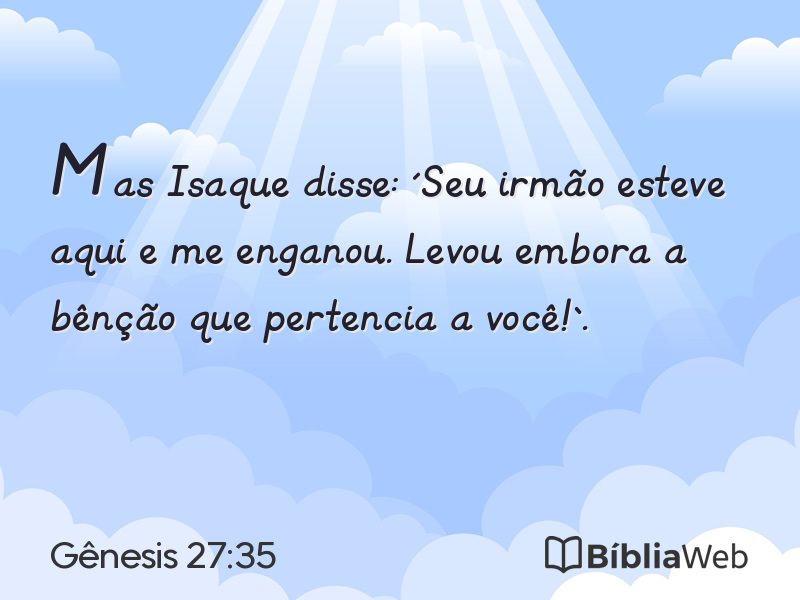 Gênesis 27:35 em imagem para compartilhar