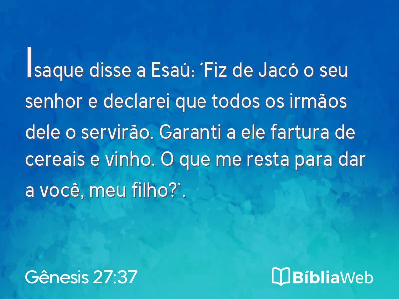 Gênesis 27:37 em imagem para compartilhar