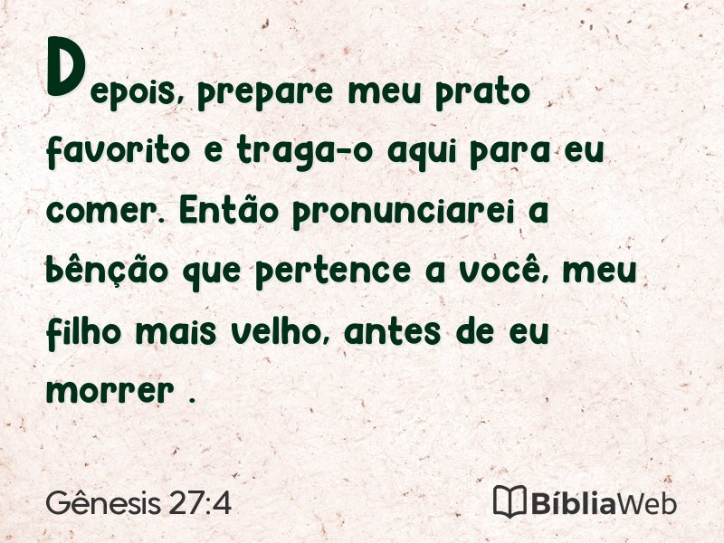 Gênesis 27:4 em imagem para compartilhar