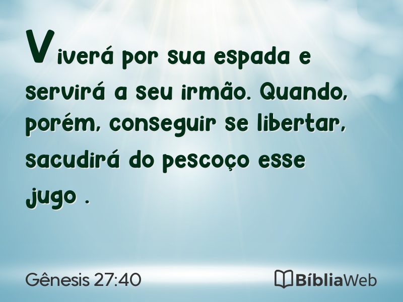 Gênesis 27:40 em imagem para compartilhar