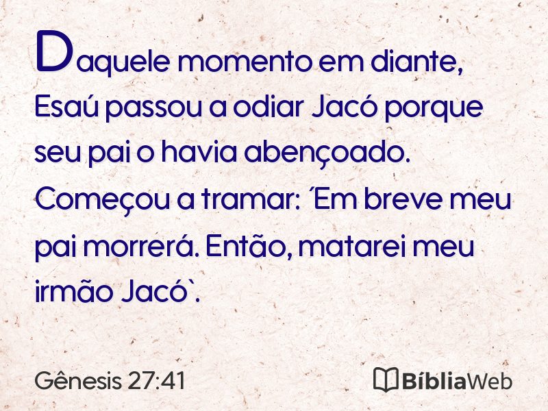 Gênesis 27:41 em imagem para compartilhar