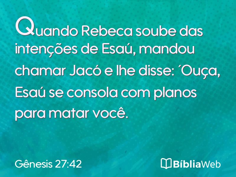 Gênesis 27:42 em imagem para compartilhar