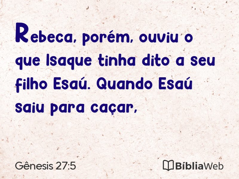 Gênesis 27:5 em imagem para compartilhar