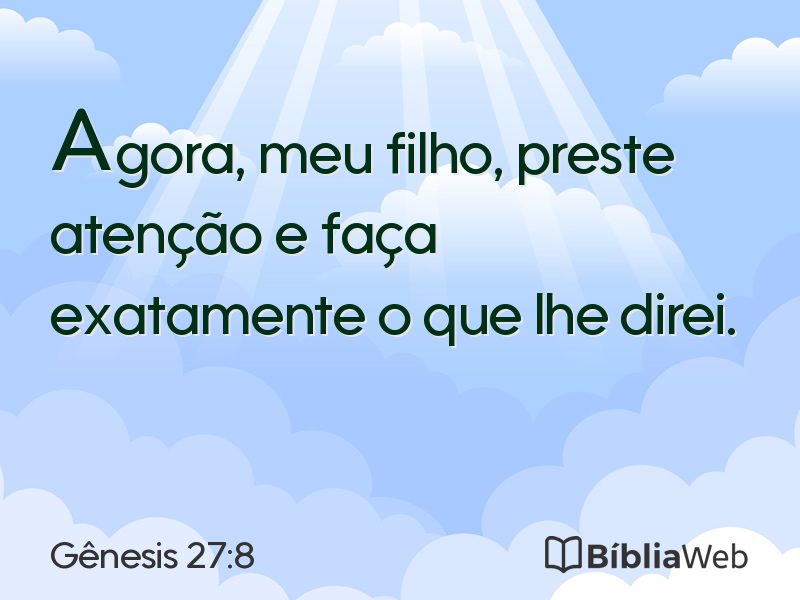 Gênesis 27:8 em imagem para compartilhar