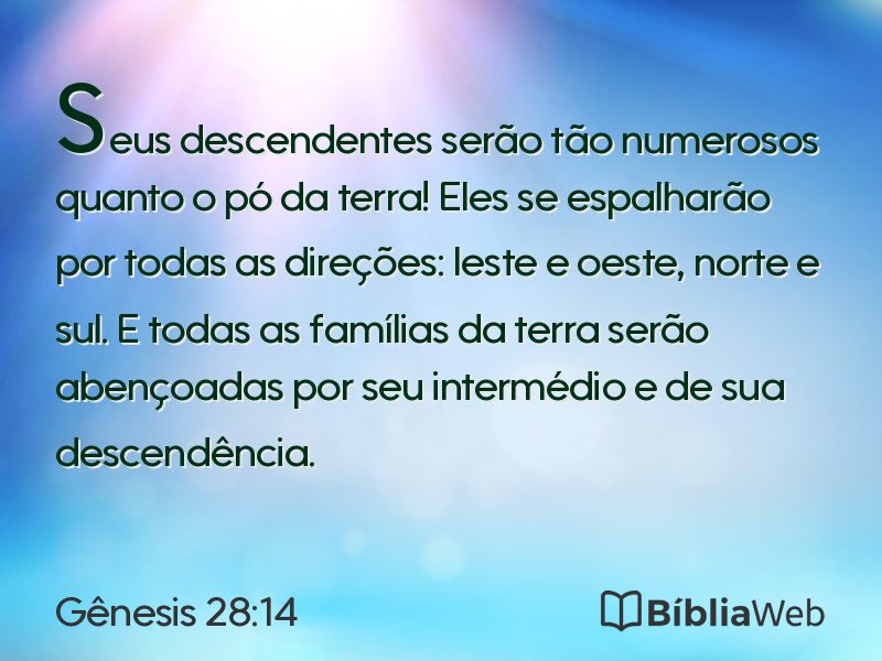 Gênesis 28:14 em imagem para compartilhar