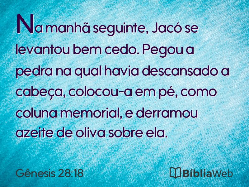 Gênesis 28:18 em imagem para compartilhar