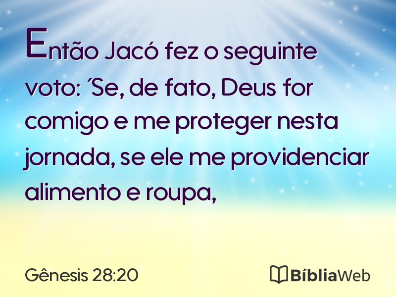 Gênesis 28:20 em imagem para compartilhar
