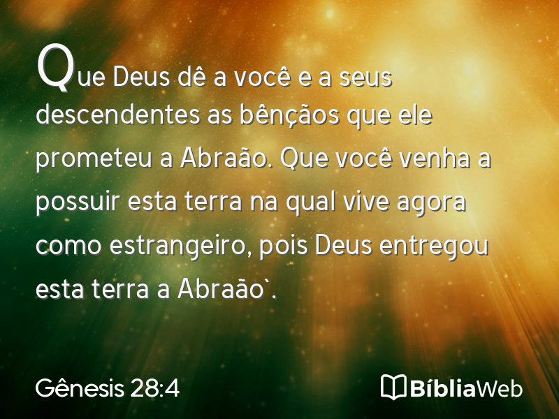 Gênesis 28:4 em imagem para compartilhar
