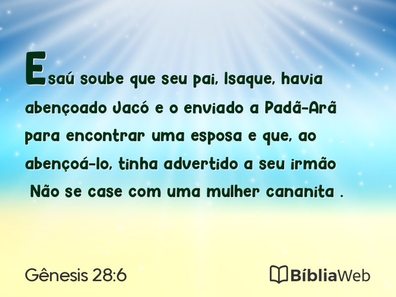 Gênesis 28:6 em imagem para compartilhar