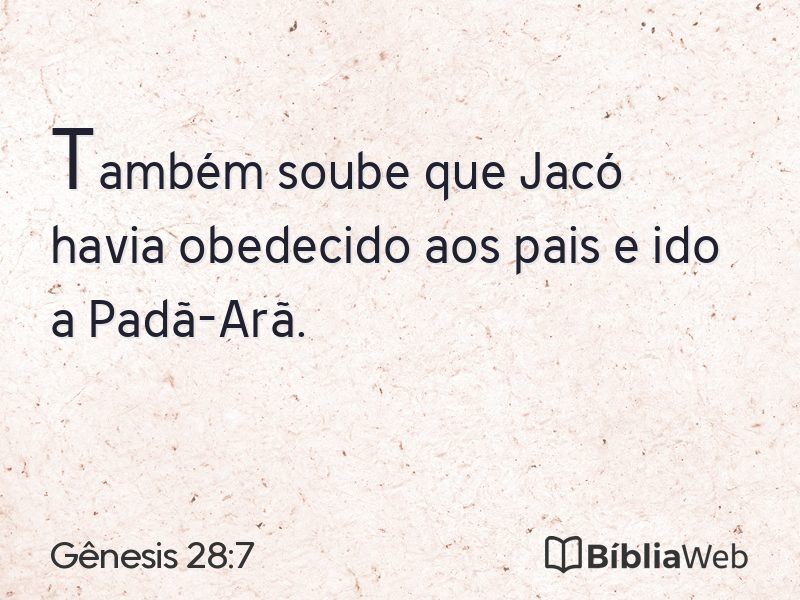 Gênesis 28:7 em imagem para compartilhar