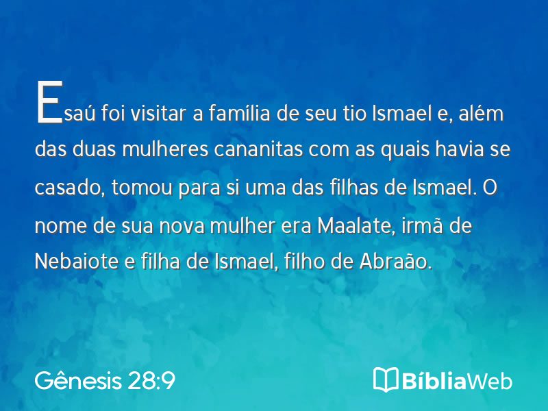 Gênesis 28:9 em imagem para compartilhar