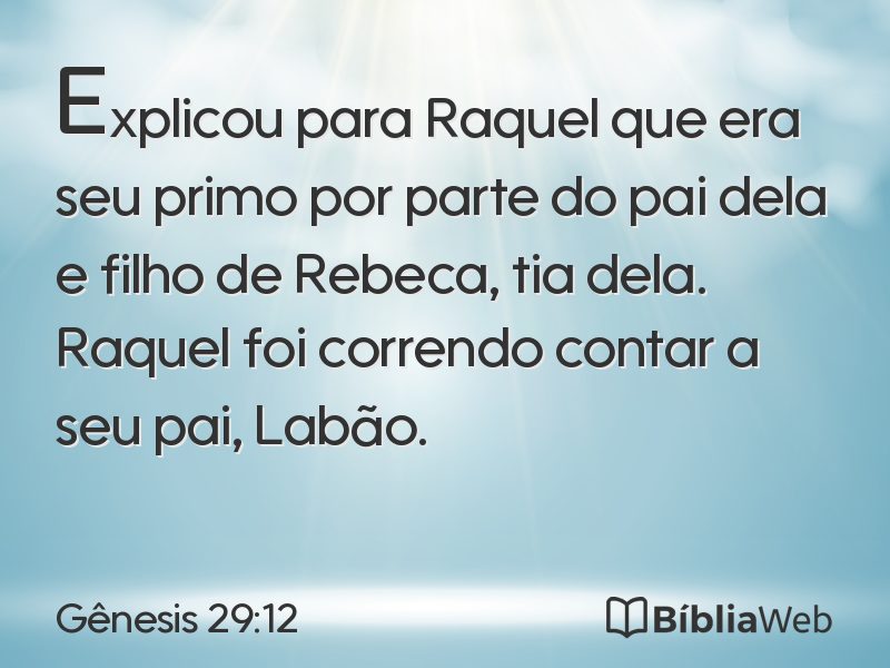 Gênesis 29:12 em imagem para compartilhar