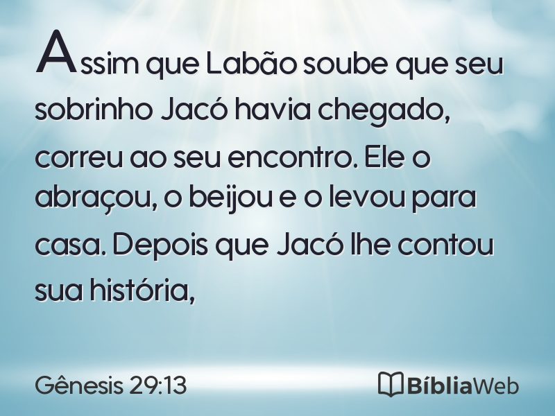 Gênesis 29:13 em imagem para compartilhar