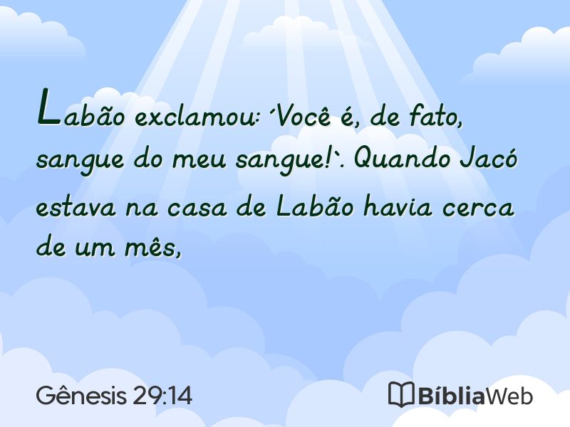Gênesis 29:14 em imagem para compartilhar