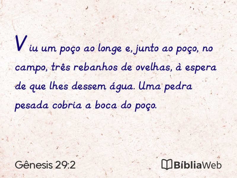 Gênesis 29:2 em imagem para compartilhar