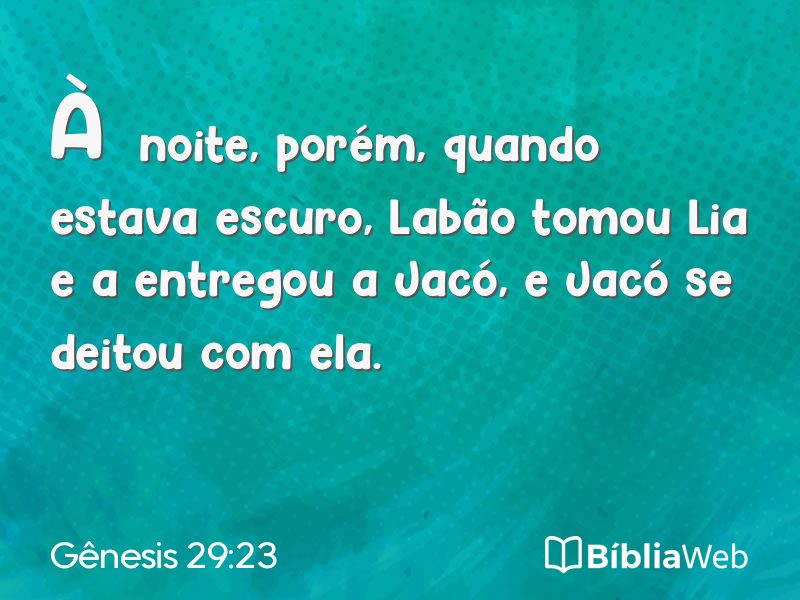 Gênesis 29:23 em imagem para compartilhar
