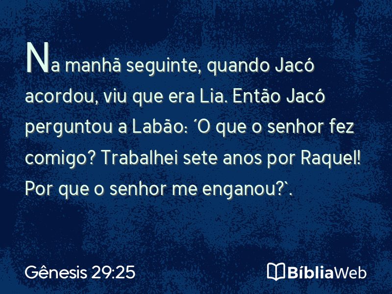 Gênesis 29:25 em imagem para compartilhar