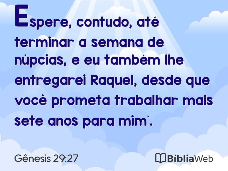 Gênesis 29:27 em imagem para compartilhar