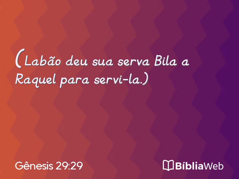 Gênesis 29:29 em imagem para compartilhar