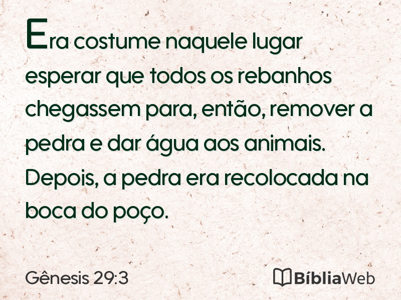 Gênesis 29:3 em imagem para compartilhar