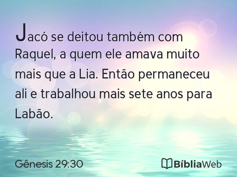Gênesis 29:30 em imagem para compartilhar