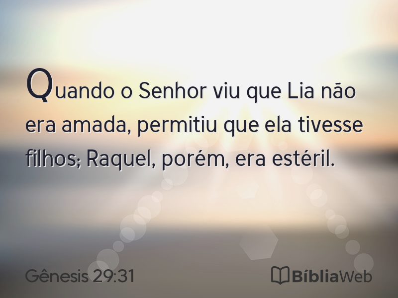 Gênesis 29:31 em imagem para compartilhar