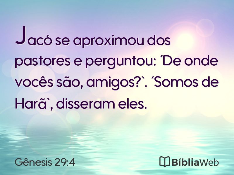 Gênesis 29:4 em imagem para compartilhar